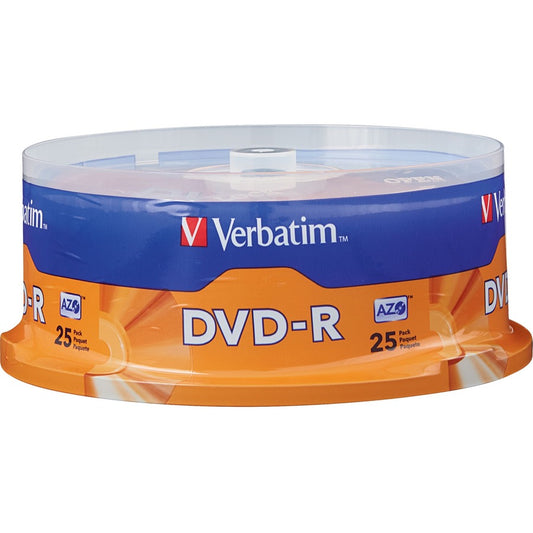 Verbatim AZO DVD-R 4.7GB 16X with Branded Surface - 25pk Spindle 95058