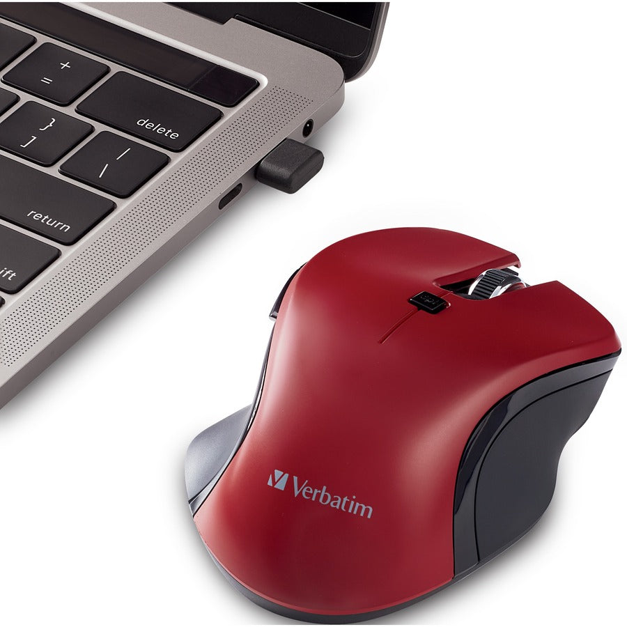 Verbatim USB-C&trade; Wireless Blue LED Mouse - Red 70246