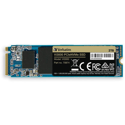 Verbatim Vi3000 2 TB Solid State Drive - M.2 2280 Internal - PCI Express NVMe (PCI Express NVMe 3.0 x4) 70874