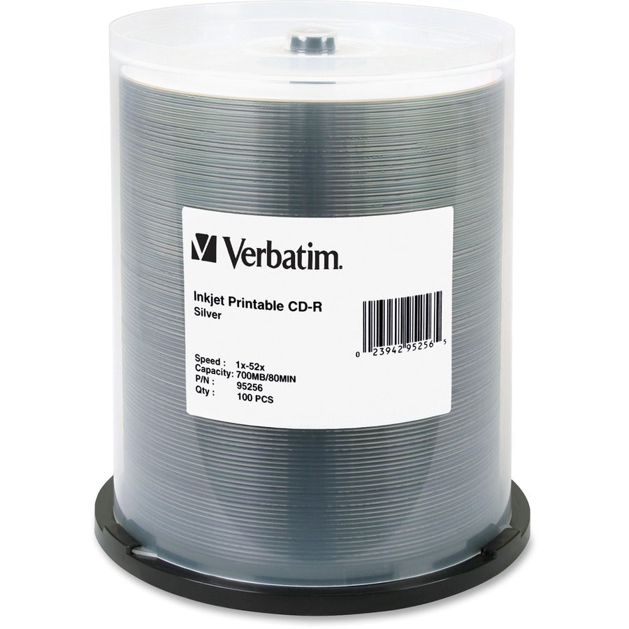 Verbatim 95256 CD Recordable Media - CD-R - 52x - 700 MB - 100 Pack Spindle 95256