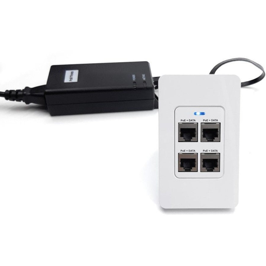 VisionTek 4 Port In-wall Gigabit PoE Extender with IEEE 802.3bt Uplink Power 600017