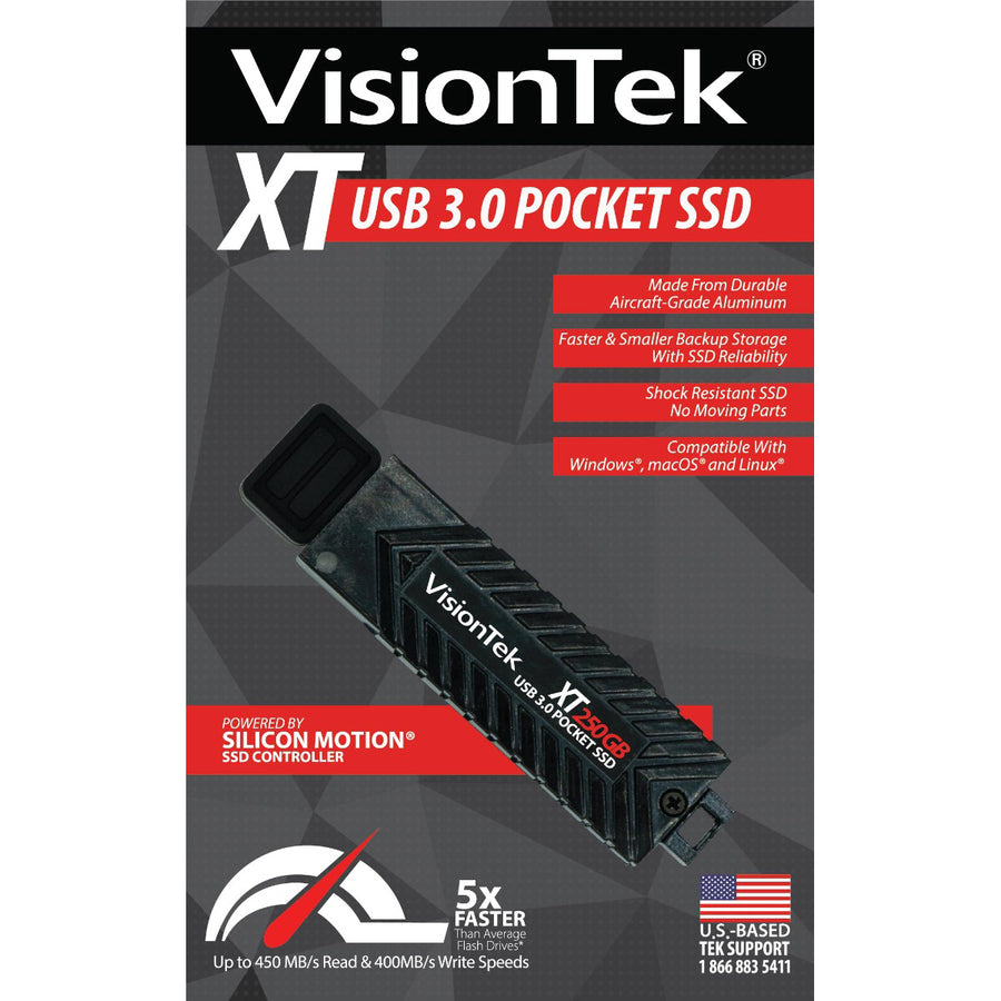 VisionTek 250GB XT USB 3.0 Pocket SSD 901239