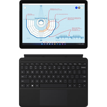 Microsoft Surface Go 3 Tablet - 10.5" - Core i3 10th Gen i3-10100Y Dual-core (2 Core) 1.30 GHz - 8 GB RAM - 256 GB SSD - Windows 11 Pro - 4G - Matte Black 8VJ-00014