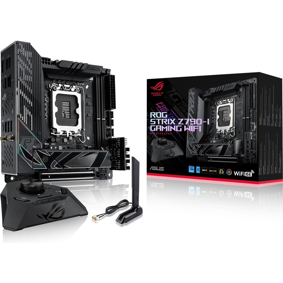 Asus ROG Strix STRIX Z790-I GAMING WIFI Gaming Desktop Motherboard - Intel Z790 Chipset - Socket LGA-1700 - Mini ITX ROGSTRIXZ790-IGAMINGWIFI