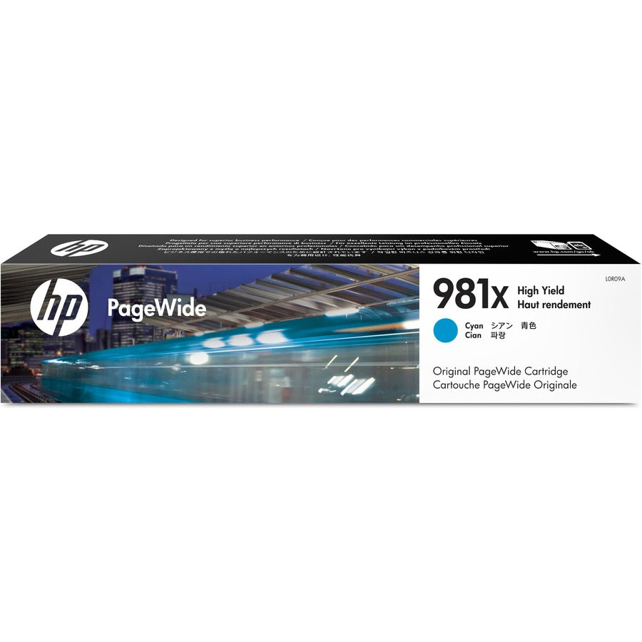 HP 981X (L0R09A) Original High Yield Page Wide Ink Cartridge - Single Pack - Cyan - 1 Each L0R09A