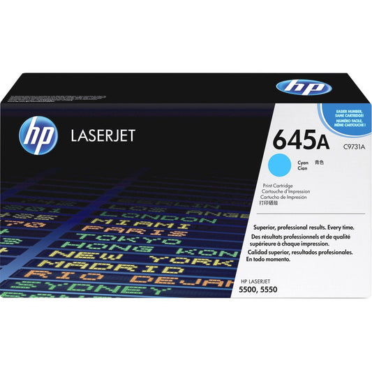 HP 645A (C9731A) Original Laser Toner Cartridge - Single Pack - Cyan - 1 Each C9731A