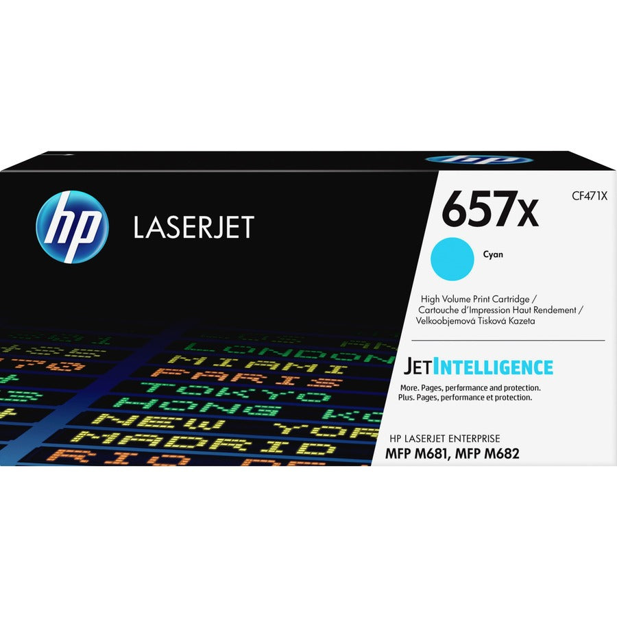 HP 657X (CF471X) Original High Yield Laser Toner Cartridge - Cyan - 1 Each CF471X