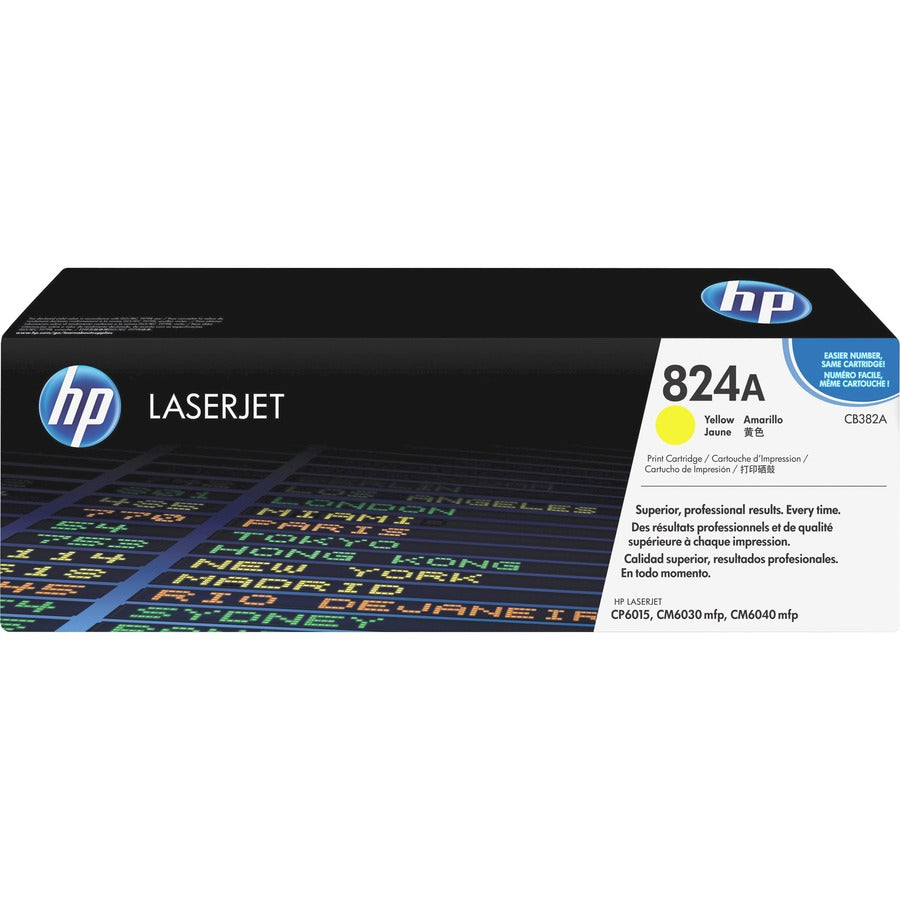 HP 824A (CB382A) Original Laser Toner Cartridge - Single Pack - Yellow - 1 Each CB382A