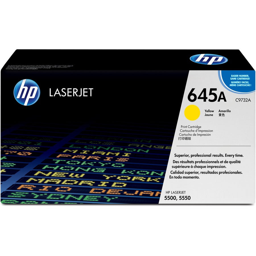 HP 645A (C9732A) Original Laser Toner Cartridge - Single Pack - Yellow - 1 Each C9732A