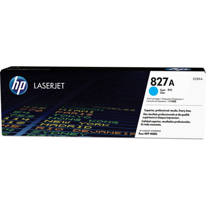 HP 827A (CF301A) Original Standard Yield Laser Toner Cartridge - Single Pack - Cyan - 1 Each CF301A