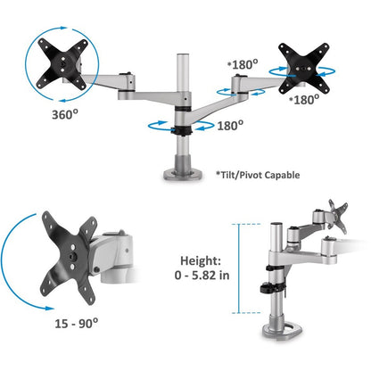 ViewSonic Dual Monitor Mounting Arm for Two Monitors up to 24" Each LCD-DMA-001