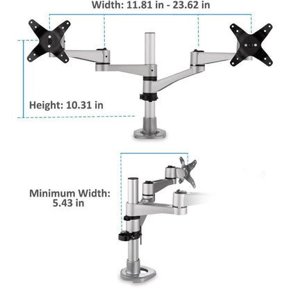 ViewSonic Dual Monitor Mounting Arm for Two Monitors up to 24" Each LCD-DMA-001