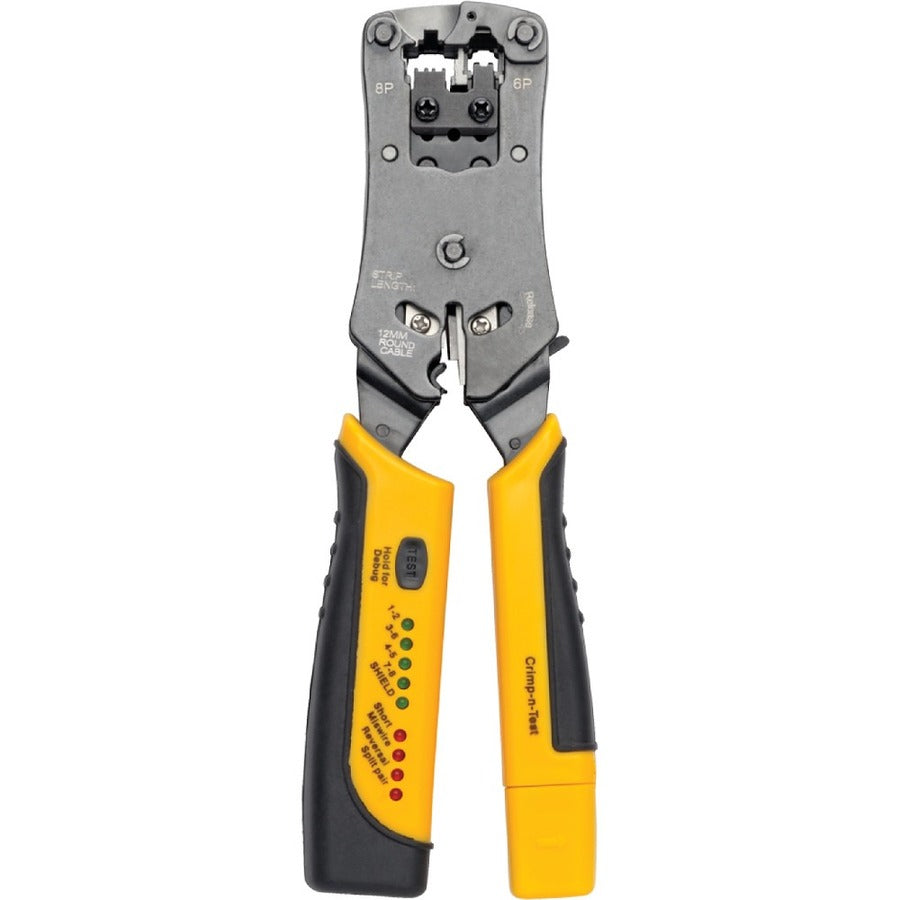 Tripp Lite RJ11/RJ12/RJ45 Wire Crimper with Built-in Cable Tester T100-001-TST