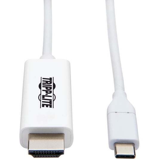 Tripp Lite U444-003-H4K6WE USB-C to HDMI Adapter, M/M, White, 3 ft. U444-003-H4K6WE