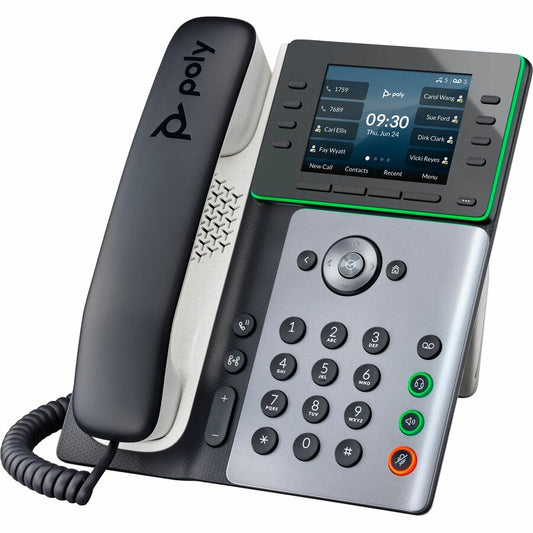 Poly Edge E320 IP Phone - Corded - Corded - Bluetooth - Desktop, Wall Mountable - Black 89B52AA#ABA