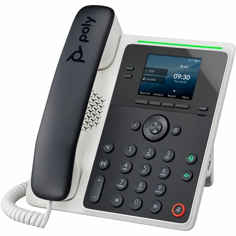 Poly Edge E100 IP Phone - Corded - Corded - Desktop, Wall Mountable - Black 89B49AA#ABA