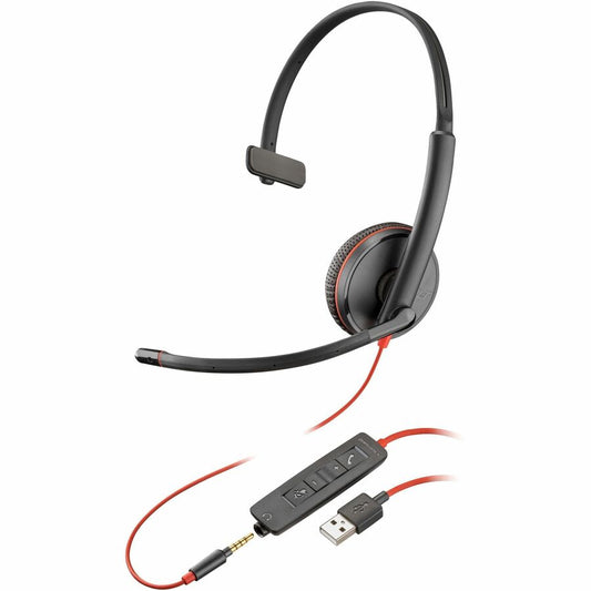 Poly Blackwire 3215 Monaural USB-A Headset TAA (Bulk Qty.50) 8M3Y0AA#ABA