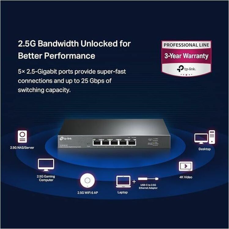 TP-Link 5-Port 2.5G Desktop Switch TL-SG105-M2