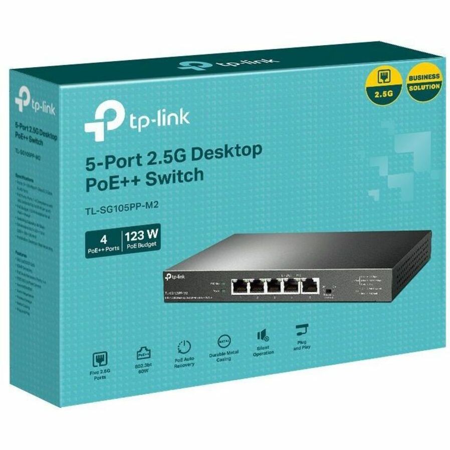 TP-Link 5-Port 2.5G Desktop Switch with 4-Port PoE++ TL-SG105PP-M2