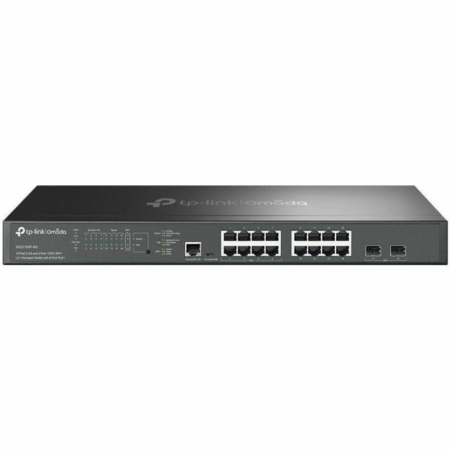 TP-Link Omada 16-Port 2.5G and 2-Port 10GE SFP+ L2+ Managed Switch with 8 Port PoE+ SG3218XP-M2