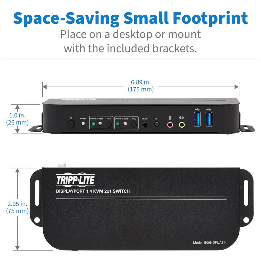 Tripp Lite by Eaton B005-DPUA2-K 2-Port DisplayPort/USB KVM Switch B005-DPUA2-K