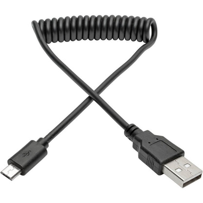 Tripp Lite by Eaton USB 2.0 Hi-Speed A to Micro-B Coiled Cable (M/M), 3 ft U050-006-COIL