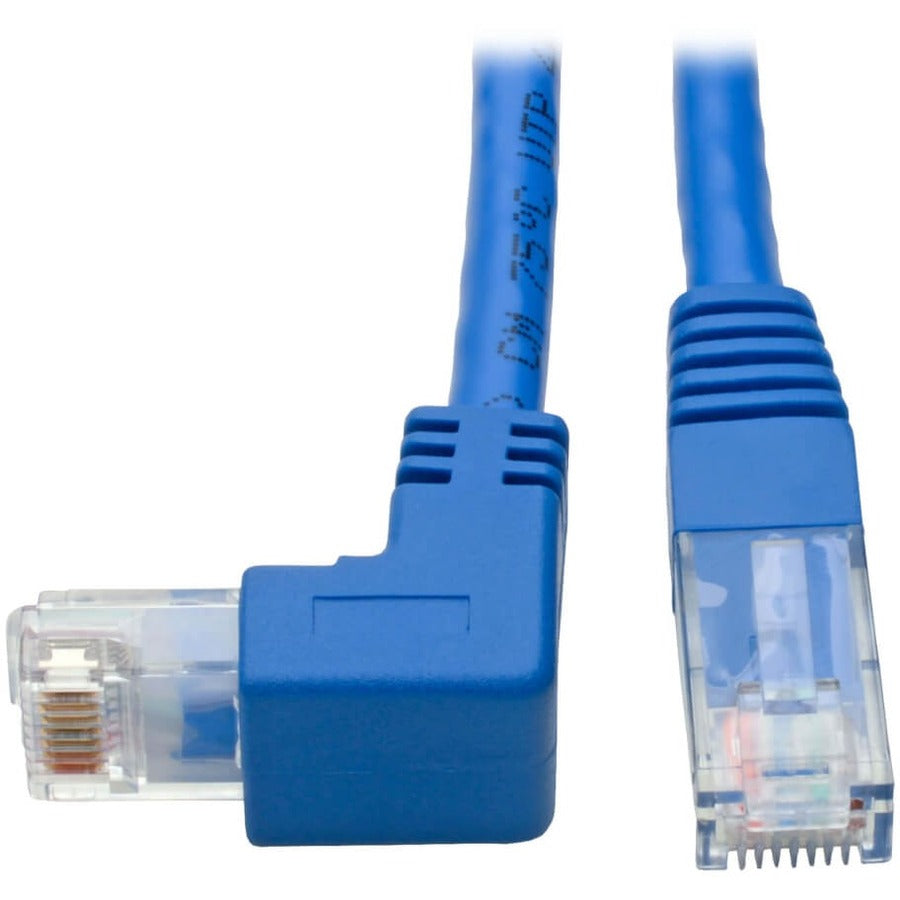 Tripp Lite by Eaton Down-Angle Cat6 UTP Patch Cable (RJ45) - 1 ft., M/M, Gigabit, Molded, Blue N204-001-BL-DN