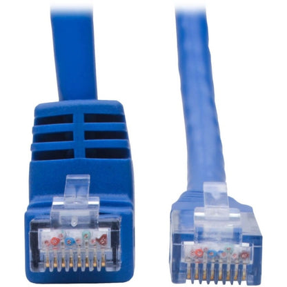 Tripp Lite by Eaton Down-Angle Cat6 UTP Patch Cable (RJ45) - 1 ft., M/M, Gigabit, Molded, Blue N204-001-BL-DN