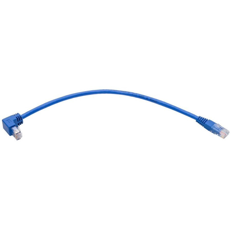 Tripp Lite by Eaton Down-Angle Cat6 UTP Patch Cable (RJ45) - 1 ft., M/M, Gigabit, Molded, Blue N204-001-BL-DN