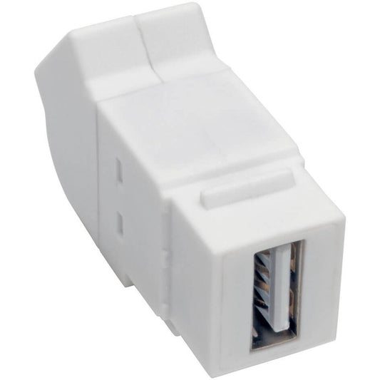 Tripp Lite by Eaton USB 2.0 All-in-One Keystone/Panel Mount Angled Coupler (F/F), White U060-000-KPA-WH