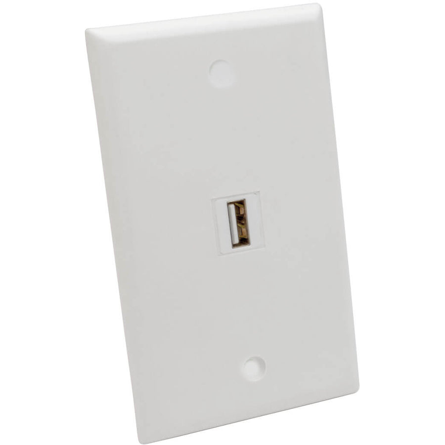 Tripp Lite by Eaton USB 2.0 All-in-One Keystone/Panel Mount Angled Coupler (F/F), White U060-000-KPA-WH