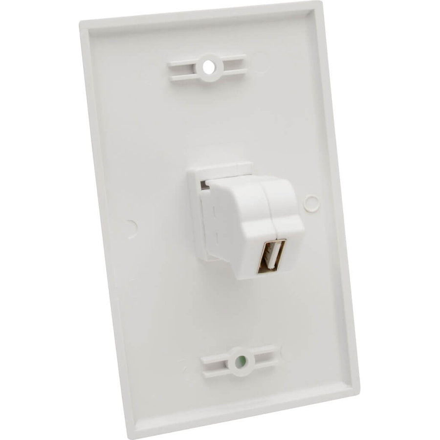 Tripp Lite by Eaton USB 2.0 All-in-One Keystone/Panel Mount Angled Coupler (F/F), White U060-000-KPA-WH