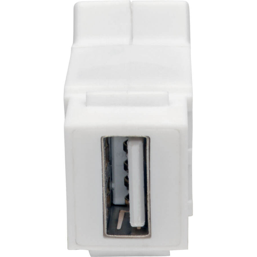 Tripp Lite by Eaton USB 2.0 All-in-One Keystone/Panel Mount Angled Coupler (F/F), White U060-000-KPA-WH