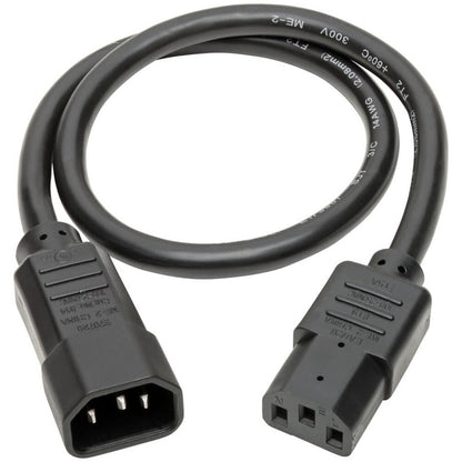 Tripp Lite 18in Power Cord Extension Cable C14 to C13 Heavy Duty 15A 14AWG 18" P005-18N