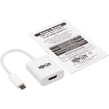 Tripp Lite by Eaton USB-C 3.1 to HDMI 4K Adapter - M/F, White U444-06N-HDR-W