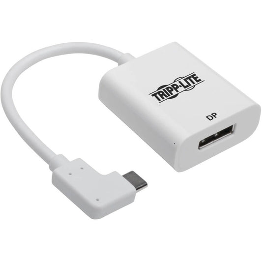 Tripp Lite by Eaton U444-06N-DP-RA Right-Angle USB-C to DisplayPort Adapter, M/F, White U444-06N-DP-RA