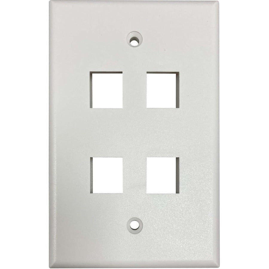 Tripp Lite by Eaton Safe-IT 4-Port Single-Gang Keystone Wall Plate, Antibacterial, Ivory Matte, TAA N042AB-004-IVM