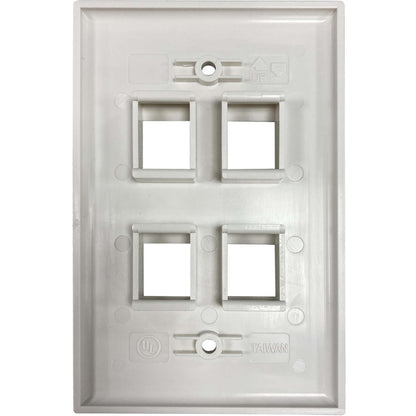 Tripp Lite by Eaton Safe-IT 4-Port Single-Gang Keystone Wall Plate, Antibacterial, Ivory Matte, TAA N042AB-004-IVM