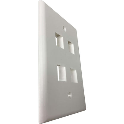 Tripp Lite by Eaton Safe-IT 4-Port Single-Gang Keystone Wall Plate, Antibacterial, Ivory Matte, TAA N042AB-004-IVM