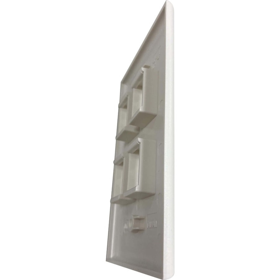 Tripp Lite by Eaton Safe-IT 4-Port Single-Gang Keystone Wall Plate, Antibacterial, Ivory Matte, TAA N042AB-004-IVM