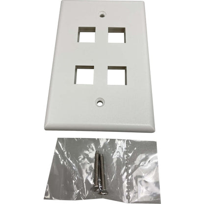 Tripp Lite by Eaton Safe-IT 4-Port Single-Gang Keystone Wall Plate, Antibacterial, Ivory Matte, TAA N042AB-004-IVM