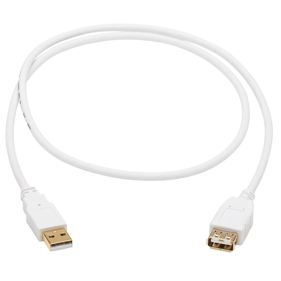 Tripp Lite Safe-IT USB-A Antibacterial Extension Cable (M/F), USB 2.0, White, 3 ft. U024AB-003-WH