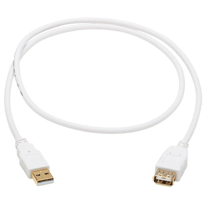 Tripp Lite Safe-IT USB-A Antibacterial Extension Cable (M/F), USB 2.0, White, 3 ft. U024AB-003-WH