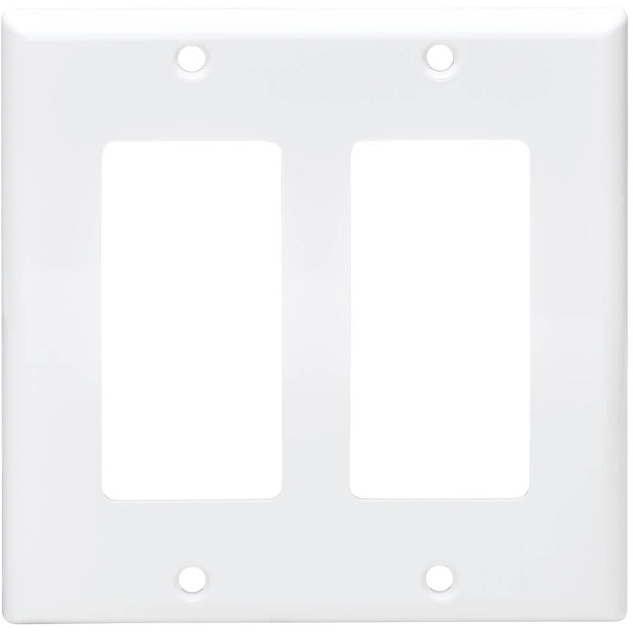 Tripp Lite by Eaton Double-Gang Faceplate, Decora Style - Vertical, White N042D-200-WH