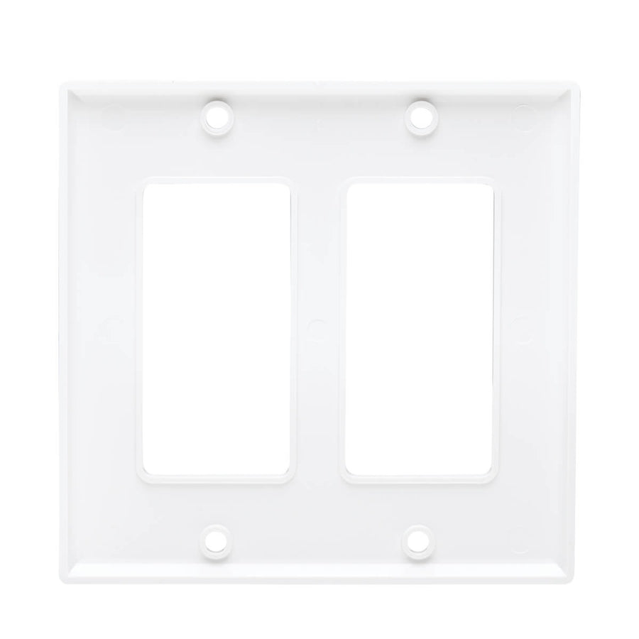 Tripp Lite by Eaton Double-Gang Faceplate, Decora Style - Vertical, White N042D-200-WH