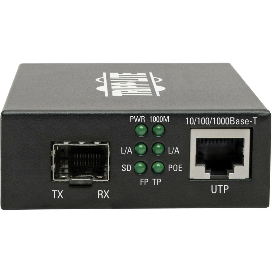 Tripp Lite by Eaton Gigabit SFP Fiber to Ethernet Media Converter, POE+ - 10/100/1000 Mbps N785-P01-SFP