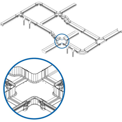 Tripp Lite by Eaton Toolless Horizontal 4-Way Junction for Fiber Routing System, 240 mm (10 in) SRFC10JUNT4