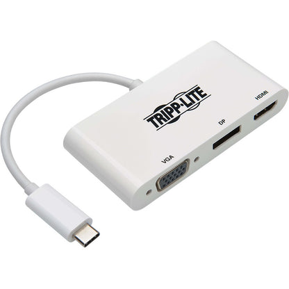 Tripp Lite by Eaton U444-06N-HVDPW USB-C Multiport Adapter - HDMI/DisplayPort/VGA, White U444-06N-HVDPW