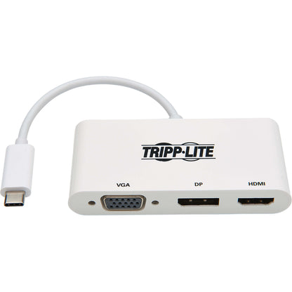 Tripp Lite by Eaton U444-06N-HVDPW USB-C Multiport Adapter - HDMI/DisplayPort/VGA, White U444-06N-HVDPW