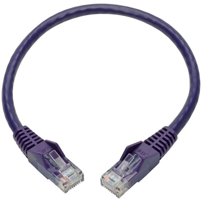 Tripp Lite by Eaton Cat6 Gigabit Snagless Molded UTP Patch Cable (RJ45 M/M), Purple, 1 ft N201-001-PU